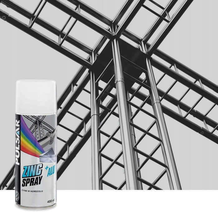 Cynk w sprayu Pulsar 400 ml - idealny do zabezpieczania  konstrukcji stalowych