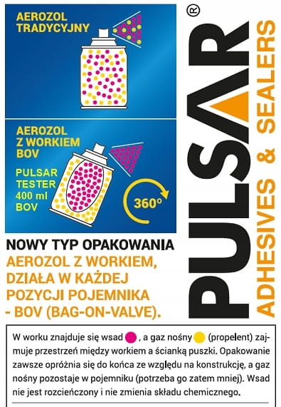 Ostrzeżenia i piktogramy dla testera szczelności gazu Pulsar 400 ml