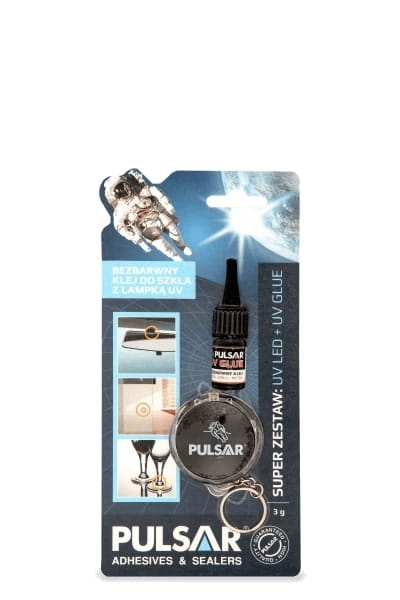Klej UV Pulsar 3 g - jednoskładnikowy klej z lampką UV do szkła i metalu, szybkie utwardzanie