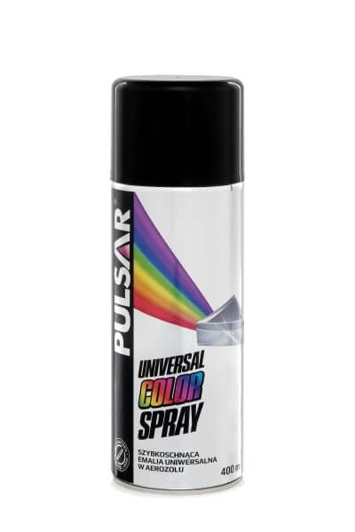 Czarny lakier w sprayu RAL 9005 połysk 400 ml - Pulsar emalia wielofunkcyjna
