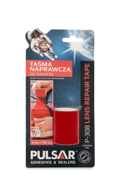 Przejdź do produktu TAŚMA NAPRAWCZA DO LAMP REFLEKTORÓW CZERWONA PULSAR KP308 5x100cm