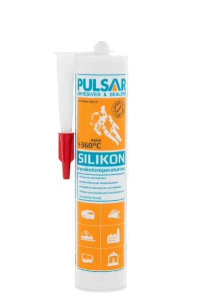 Silikon wysokotemperaturowy Pulsar czerwony 300 ml - uszczelniacz do +360 °C, elastyczne spoiny z odpornością chemiczną