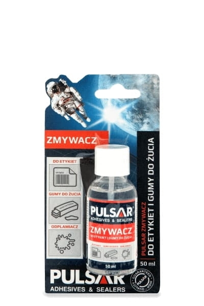 Przejdź do produktu ZMYWACZ DO ETYKIET NAKLEJEK GUMY DO ŻUCIA PULSAR ODPLAMIACZ 50 ml