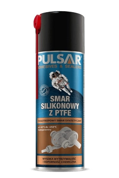Przejdź do produktu SMAR SILIKONOWY W SPRAYU Z TEFLONEM PTFE PULSAR DO USZCZELEK AGD 400 ml