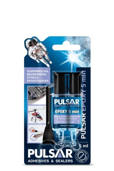 Przejdź do produktu KLEJ EPOKSYDOWY DWUSKŁADNIKOWY PULSAR BEZBARWNY SZYBKOSCHNĄCY 5 MINUT 6 ml