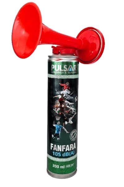 Trąbka kibica Fanfara Pulsar 200 ml – klakson aerozolowy do dopingowania