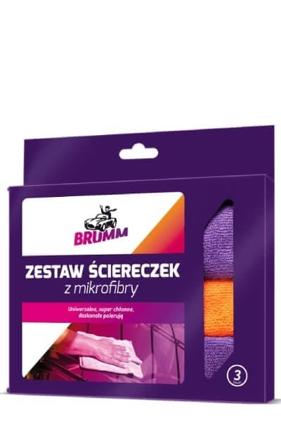 Zestaw ściereczek z mikrofibry Brumm 3 sztuki - uniwersalne czyszczenie