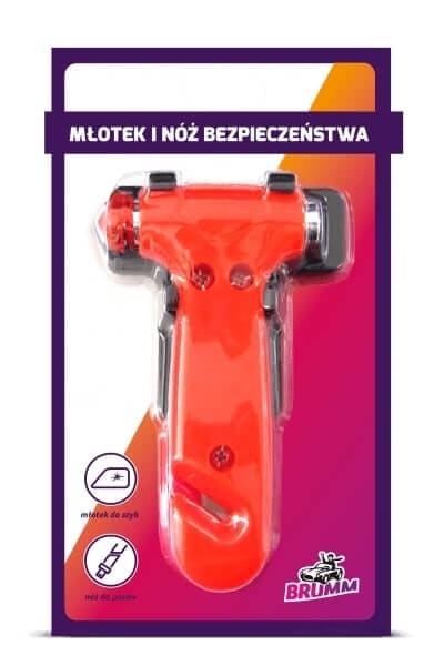 Młotek bezpieczeństwa Brumm - przecina pasy i rozbija szybę