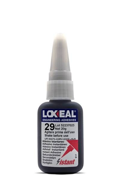 Czarny klej cyjanoakrylowy 20 g - Loxeal 29 do metalu i gumy