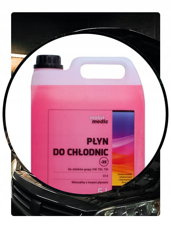 Mobil Medic G12 różowy -35 °C 5 l - gotowy płyn chłodniczy do samochodów osobowych i dostawczych